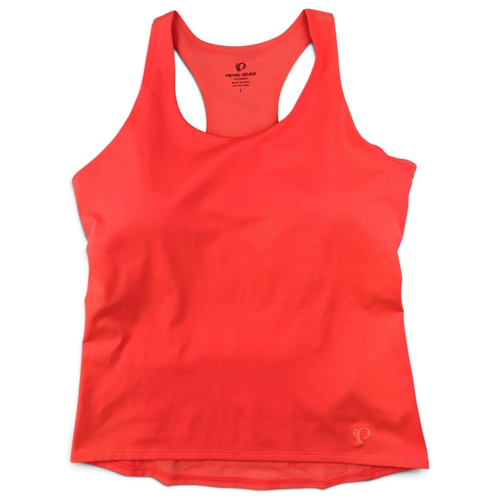 Pearl Izumi Sugar Tank Cycling Built In Bra Coral Orange Red W Large 11222305